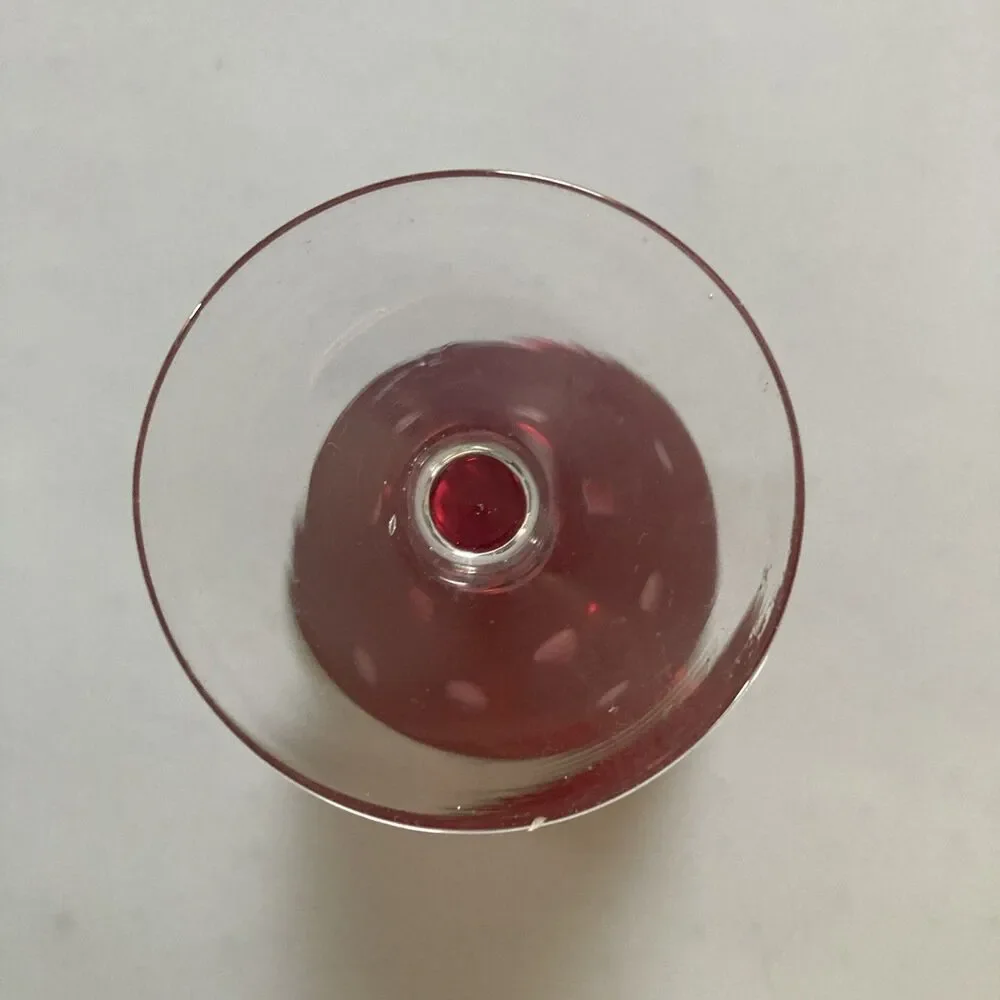 Unbranded Wine Glass Red Polka Dot Glass Excellent Condition